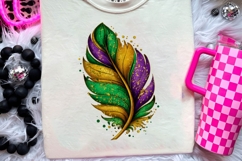 Watercolor Mardi Gras Feathers Clipart Product Image 2