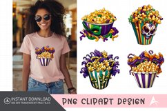 Watercolor Mardi Gras Popcorn Clipart Product Image 1