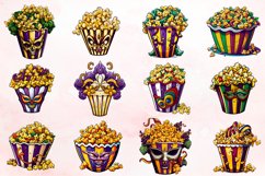 Watercolor Mardi Gras Popcorn Clipart Bundle Product Image 2