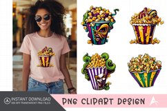 Watercolor Mardi Gras Popcorn Clipart Product Image 1
