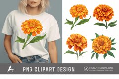 Watercolor Marigold Flower Clipart Product Image 1