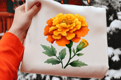 Watercolor Marigold Flower Clipart Product Image 2