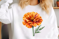 Watercolor Marigold Flower Clipart Product Image 2