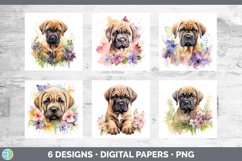Bundle of six Wild Flowers Mastiffs Paper Backgrounds designs.