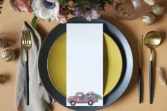 Mauve and Very Peri watercolor flower pickup truck graphics. Product Image 9