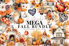 85 Watercolor Mega Fall Bundle | Fall Clipart Product Image 1