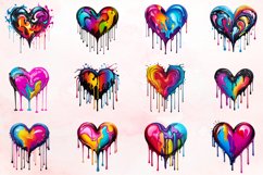 Watercolor Melting Heart Clipart Bundle Product Image 2