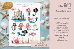 Cute Mermaids Craft Sheets - 3 Printable JPEG File Product Image 2