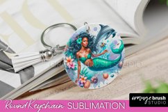 Mermaid Keychain - Summer Watercolor Keychain Sublimation Product Image 1