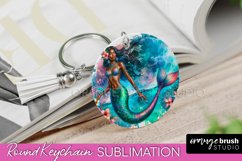 Mermaid Keychain - Summer Watercolor Keychain Sublimation Product Image 1
