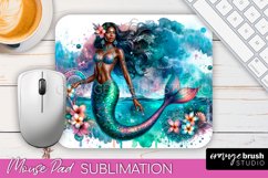 Mermaid Mouse Pad - Watercolor Mermaid Sublimation Mousepad Product Image 1