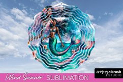 Watercolor Mermaid Wind Spinner - Summer Spinner Sublimation Product Image 1