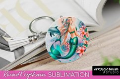 Mermaid Keychain - Summer Watercolor Keychain Sublimation Product Image 1
