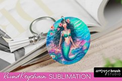 Mermaid Keychain - Summer Watercolor Keychain Sublimation Product Image 1
