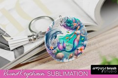 Mermaid Keychain - Summer Watercolor Keychain Sublimation Product Image 1