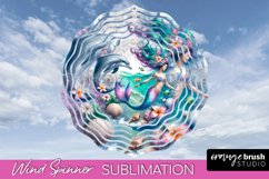 Watercolor Mermaid Wind Spinner - Summer Spinner Sublimation Product Image 1