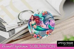 Mermaid Keychain - Summer Watercolor Keychain Sublimation Product Image 1