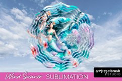 Watercolor Mermaid Wind Spinner - Summer Spinner Sublimation Product Image 1