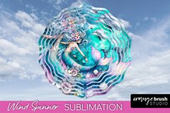 Watercolor Mermaid Wind Spinner - Summer Spinner Sublimation Product Image 1