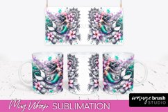 Mermaid Mug Wrap - Watercolor Mermaid Mug Sublimation Design Product Image 1
