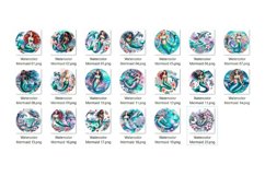 Watercolor Mermaid Coaster Bundle Round Car Coaster Bundle