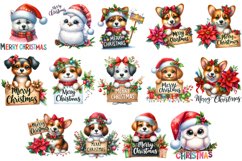 Merry christmas Sublimation - animal clipart bundle Product Image 2