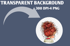 Watercolor messy bun mom Clipart Product Image 2