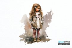 Watercolor Little Girls PNG Clipart Product Image 1