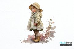Watercolor Little Girls PNG Clipart Product Image 1