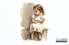 Watercolor Little Girls PNG Clipart Product Image 1