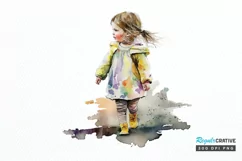 Watercolor Little Girls PNG Clipart Product Image 1