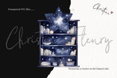 Watercolor Midnight Blue Books Clipart Product Image 3