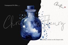 Watercolor Midnight Blue Potion Clipart Product Image 3