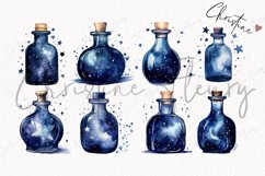 Watercolor Midnight Blue Potion Clipart Product Image 4