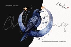 Watercolor Midnight Blue Ravens Clipart Product Image 3
