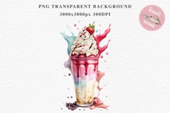 Watercolor Milkshake Ice Cream Summer Drinks Clipart PNG Transparent Print for invitation t-shirt designs sublimation designs tumbler kids printable digital watercolor milkshake png, pink green ice cream clipart, yellow clip art, blueberry strawberry red