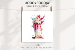 Watercolor Milkshake Ice Cream Summer Drinks Clipart PNG Transparent Print for invitation t-shirt designs sublimation designs tumbler kids printable digital watercolor milkshake png, pink green ice cream clipart, yellow clip art, blueberry strawberry red