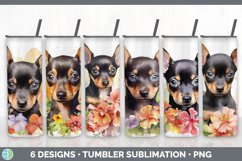 Bundle of six Wild Flowers Miniature Pinschers Tumbler designs.