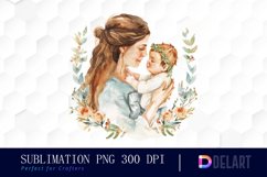 Mom And Baby Watercolor Clipart Product Image 1