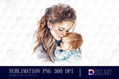 Mom And Baby Watercolor Clipart Product Image 1