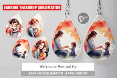 Earring Teardrop Watercolor Mom and Kid Product Image 1