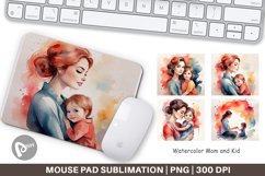 Mouse Pad Watercolor Mom and Kid Product Image 1