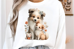 Watercolor Mom Baby Animal Clipart Product Image 2