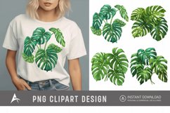 Watercolor Monstera Clipart Product Image 1