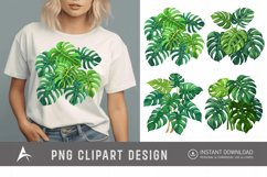 Watercolor Monstera Clipart Product Image 1