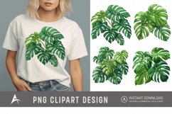 Watercolor Monstera Clipart Product Image 1