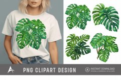 Watercolor Monstera Clipart Product Image 1