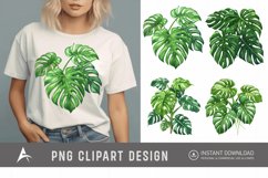 Watercolor Monstera Clipart Product Image 1