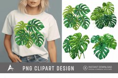 Watercolor Monstera Clipart Product Image 1