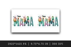 Watercolor monsters MAMA decorated text quote lettering Halloween print 20 oz tumbler skinny mug wrap clipart t-shirt sublimation printable design